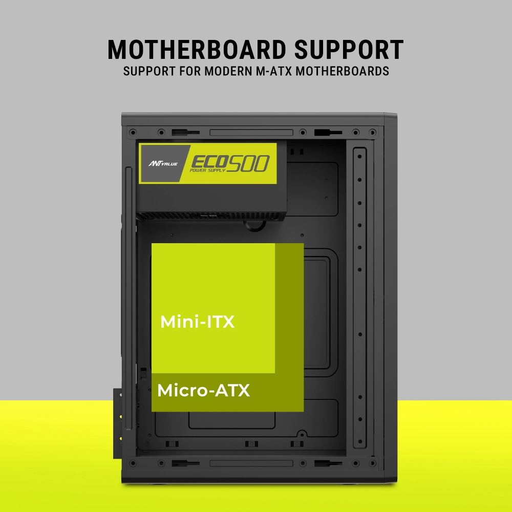 Ant Value Mid Tower Cabinet (M-ATX/M-ITX) VM3P with SMPS view 3